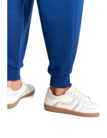 Spodnie - Damskie spodnie dresowe z bawełny GRANATOWY - produkt 4