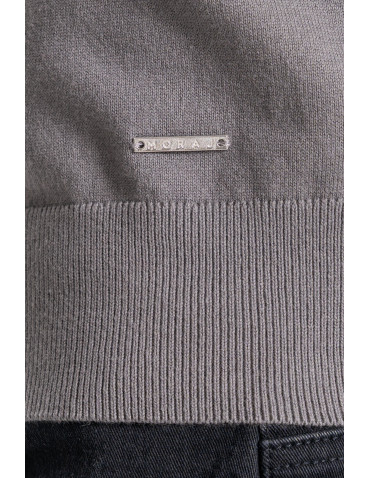 Swetry - Sweter męski golf bawełniany SZARY - produkt 4