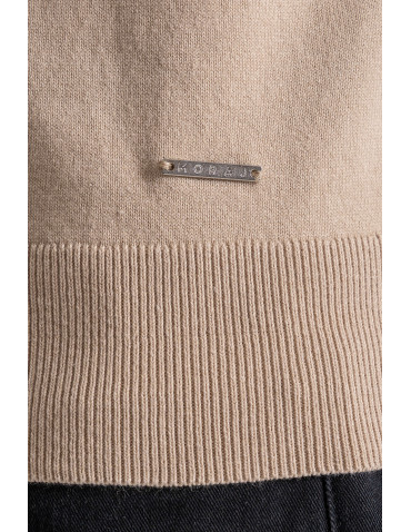 Swetry - Sweter męski golf bawełniany BEŻOWY - produkt 4