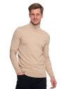 Sweter męski golf bawełniany BEŻOWY