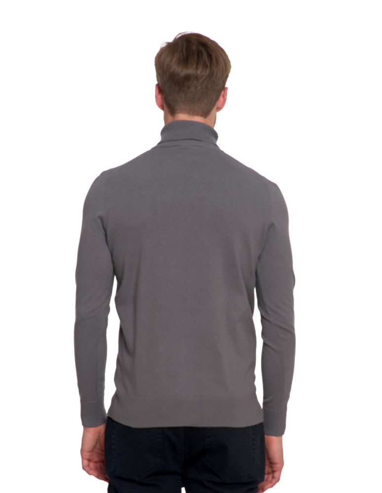 Swetry - Sweter męski golf bawełniany SZARY - produkt moraj.pl 2
