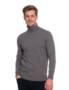 Sweter męski golf bawełniany SZARY