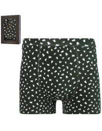 Bokserki męskie dopasowane wzór w choinki