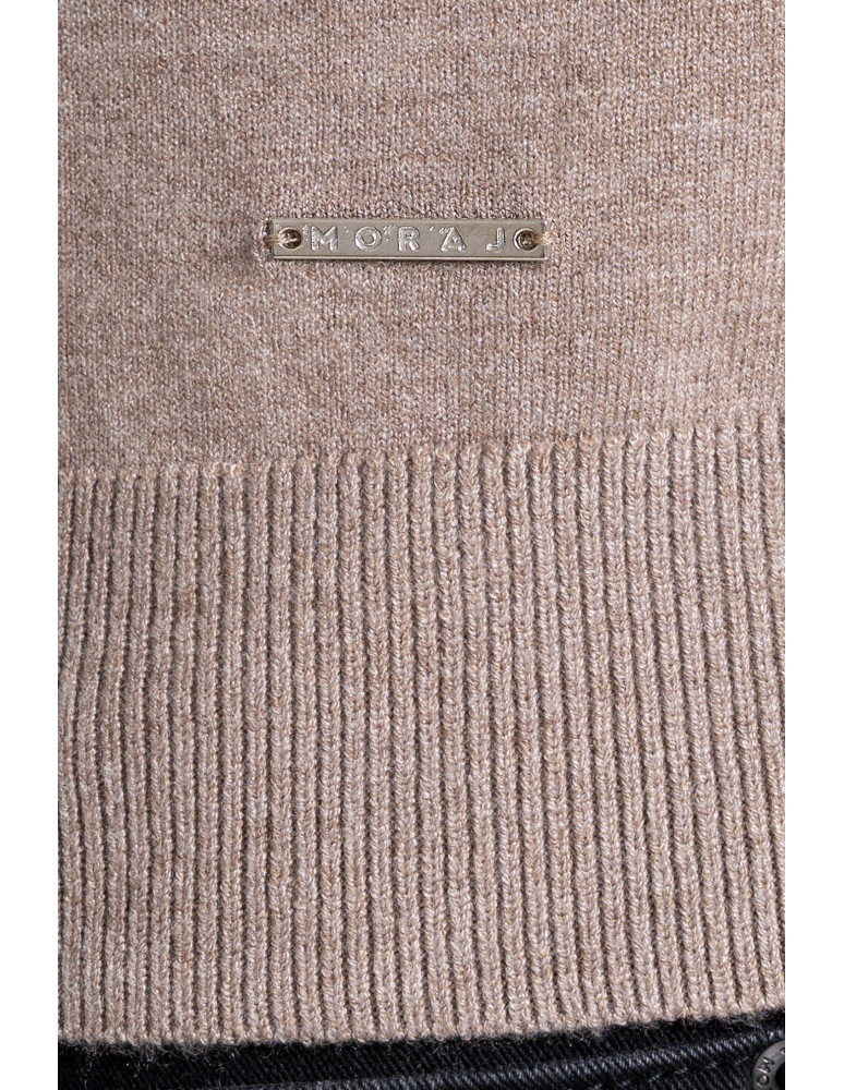 Swetry - Męski sweter z półgolfem BEŻOWY - produkt moraj.pl 5