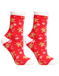 Ciepłe skarpety damskie długie w świąteczne wzory 2-pak - produkt 2