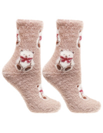 Skarpety damskie długie pluszowe z motywem misia 3-pak - produkt 2