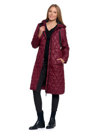 Damska pikowana kurtka z kapturem i wiązaniem w talii - produkt 2