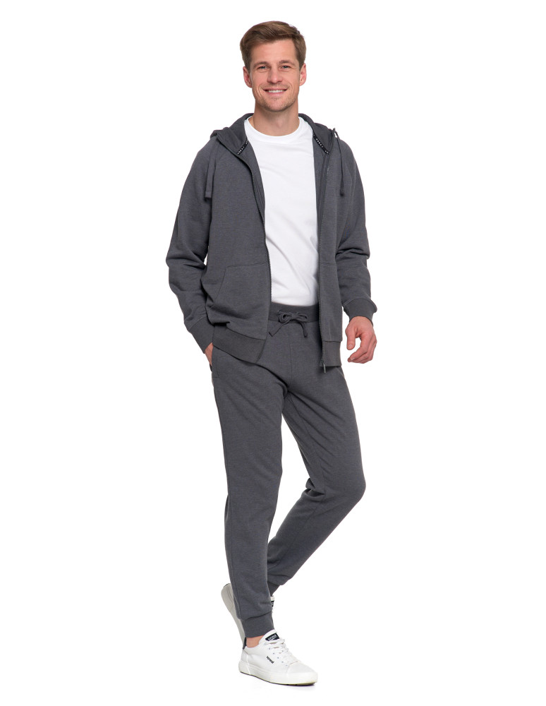 Bluzy - Bluza dresowa męska klasyczna rozpinana SZARY - produkt moraj.pl 12