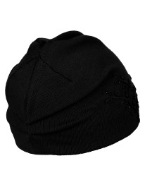 Czapka damska z haftem i połyskującymi zdobieniami - produkt 2