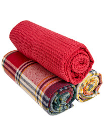 Zestaw świątecznych ściereczek kuchennych w koszyczku 3-pak  - produkt 2