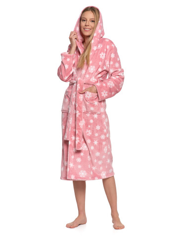 Szlafrok ciepły damski długi z kapturem  - produkt 2