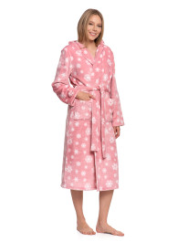 Szlafrok ciepły damski długi z kapturem