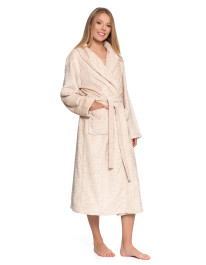 Ciepły szlafrok damski długi z tłoczonym wzorem - produkt 2