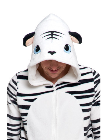 Kocobluzy - Onesie piżama jednoczęściowa unisex w zebrę CZARNY - produkt 3