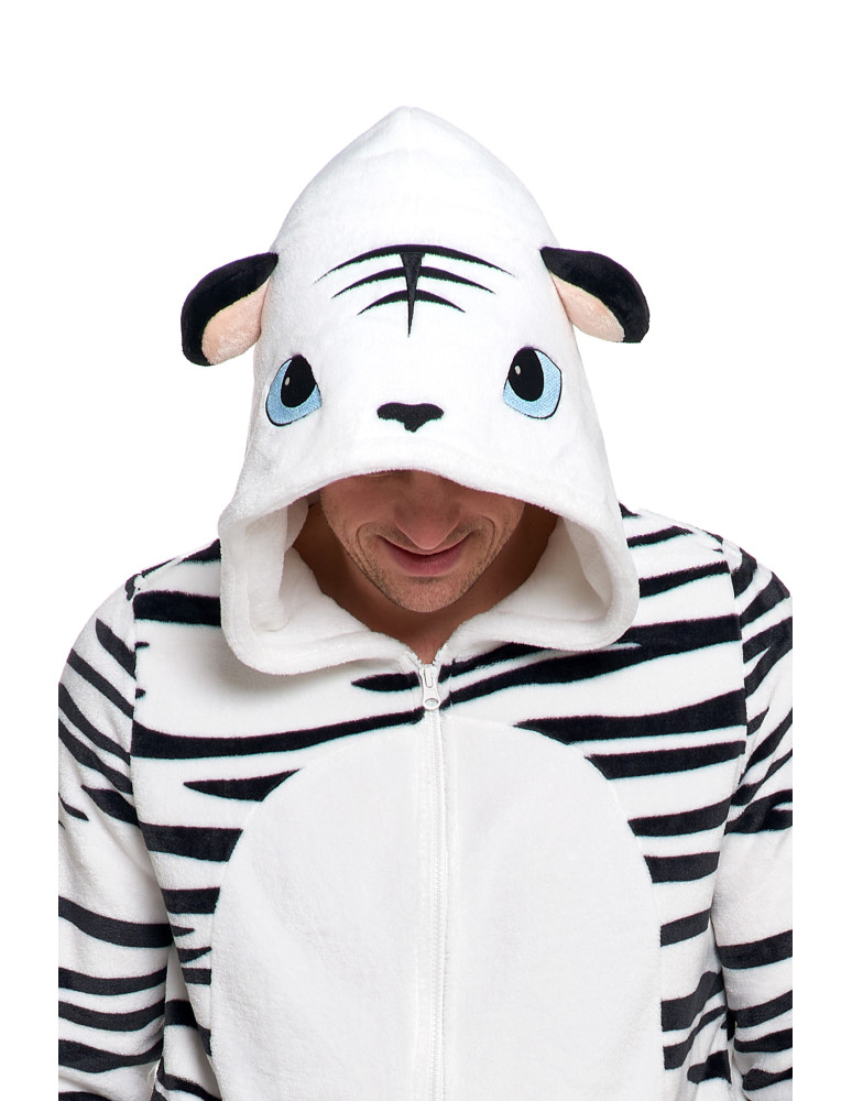 Kocobluzy - Onesie piżama jednoczęściowa unisex w zebrę CZARNY - produkt moraj.pl 3