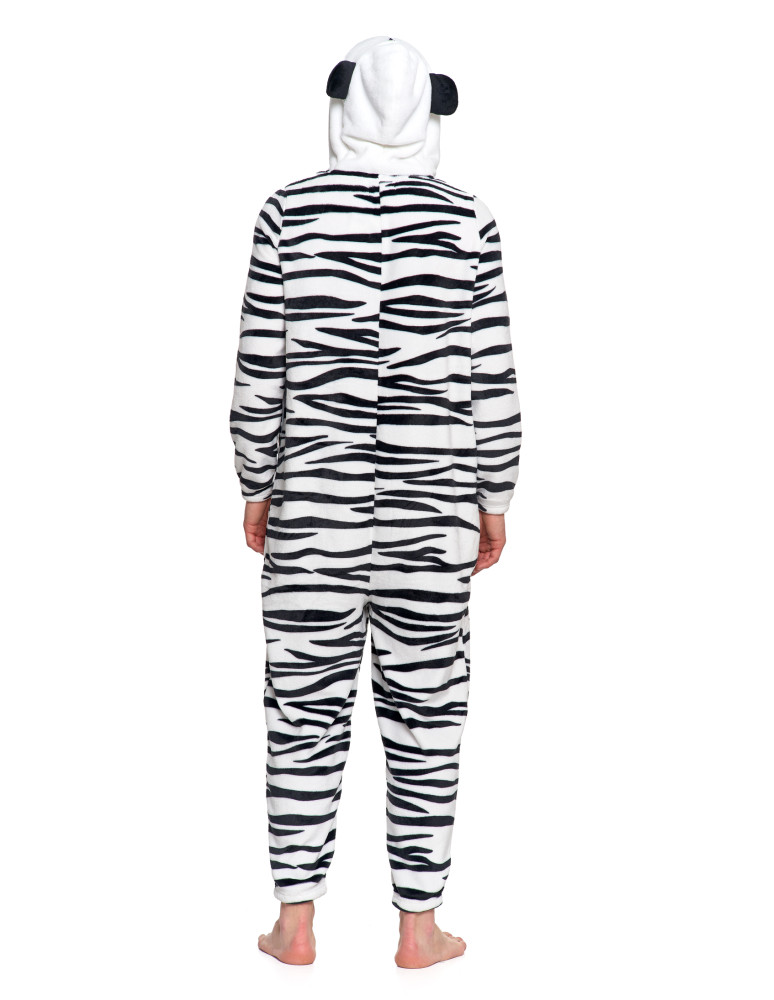 Kocobluzy - Onesie piżama jednoczęściowa unisex w zebrę CZARNY - produkt moraj.pl 5