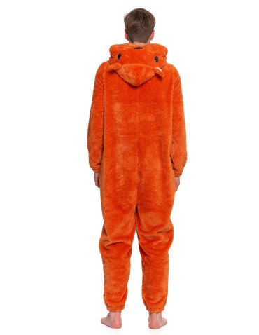 Kocobluzy - Onesie unisex piżama jednoczęściowa z kapturem lisek POMARAŃCZOWY - produkt 3