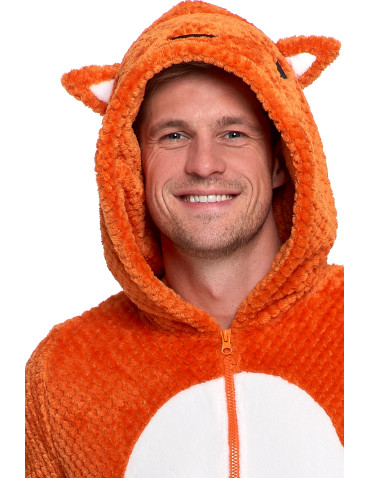 Kocobluzy - Onesie unisex piżama jednoczęściowa z kapturem lisek POMARAŃCZOWY - produkt 4