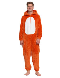 Onesie unisex piżama jednoczęściowa z kapturem lisek