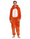 Onesie unisex piżama jednoczęściowa z kapturem lisek POMARAŃCZOWY