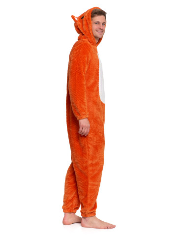 Kocobluzy - Onesie unisex piżama jednoczęściowa z kapturem lisek POMARAŃCZOWY - produkt 2