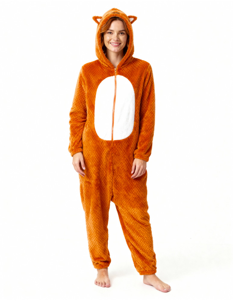 Kocobluzy - Onesie unisex piżama jednoczęściowa z kapturem lisek POMARAŃCZOWY - produkt moraj.pl 6