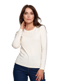 Bluzka damska z długim rękawem bawełniana gładka