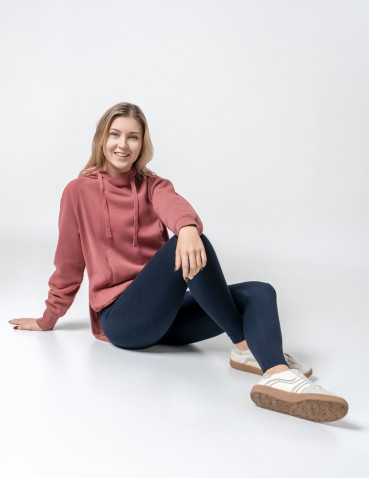 Legginsy - Klasyczne bawełniane legginsy damskie GRANATOWY - produkt 11