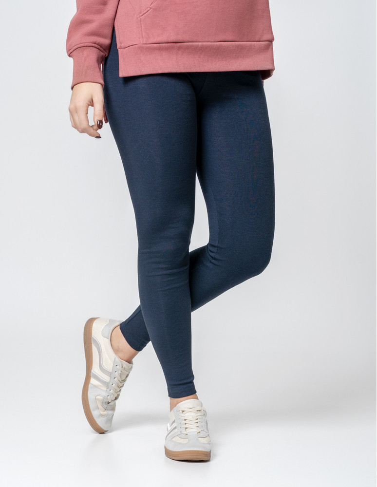 Legginsy - Klasyczne bawełniane legginsy damskie GRANATOWY  - produkt moraj.pl 14