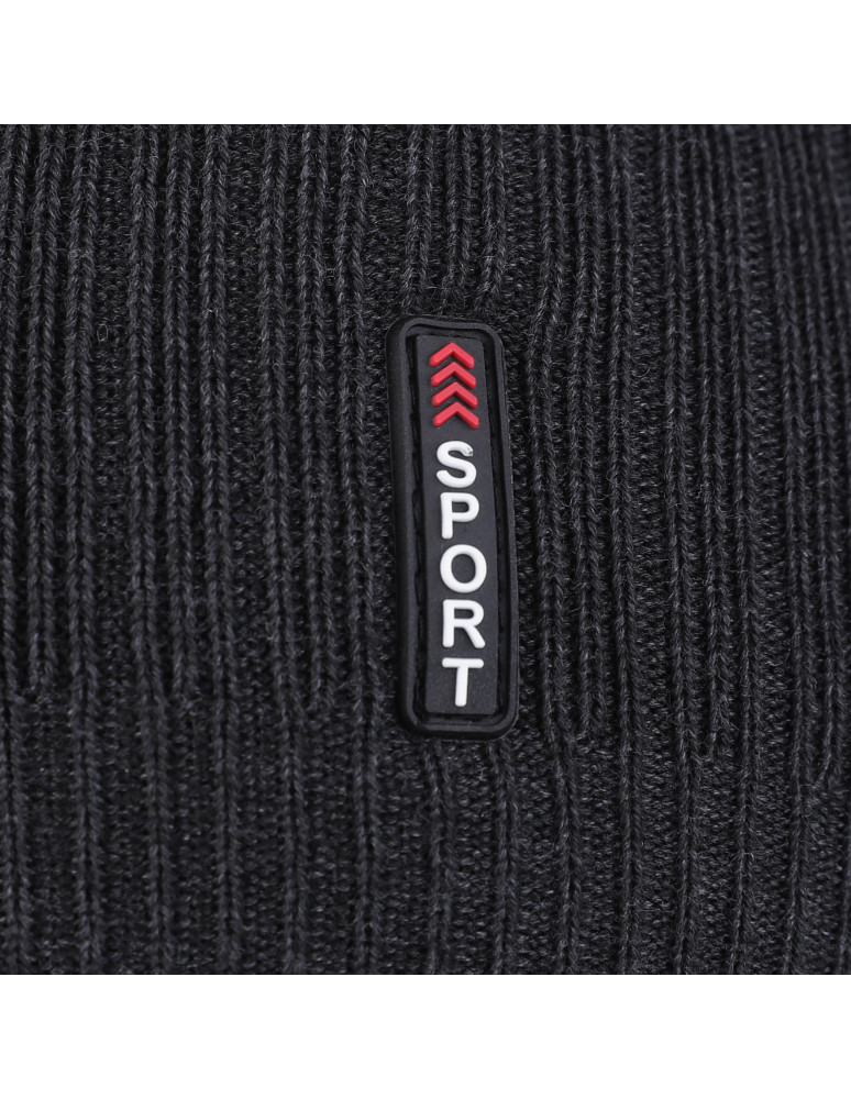 Czapki - Czapka męska zimowa z ociepleniem polarowym GRAFITOWY  - produkt moraj.pl 2