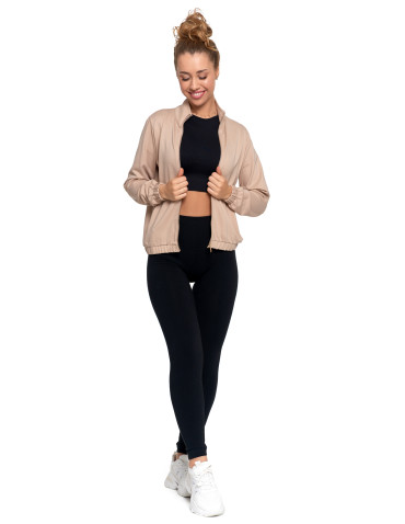 Legginsy - Legginsy damskie ocieplane z wysokim stanem i szerokim pasem CZARNY - produkt 1