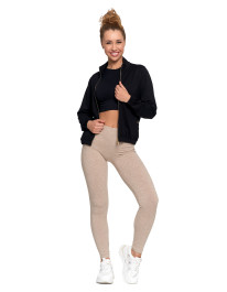 Legginsy damskie ocieplane z wysokim stanem i szerokim pasem