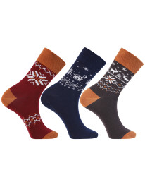 Skarpety męskie długie motyw norweski 3-pak