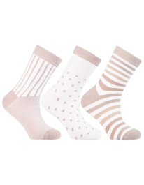 Skarpety długie dziewczęce wzory 3-pak