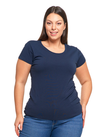 Koszulki i topy - T-shirt damski z okrągłym dekoltem plus size KHAKI - produkt 68