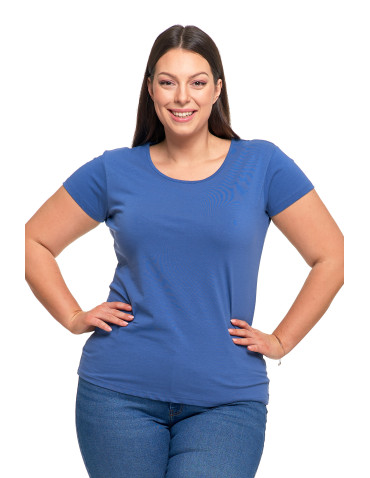 Koszulki i topy - T-shirt damski z okrągłym dekoltem plus size KHAKI - produkt 69