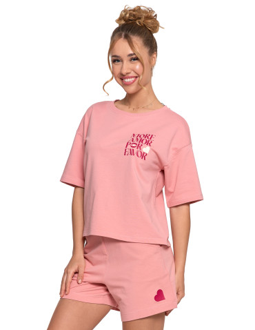 Koszulki i topy - T-shirt damski o luźnym kroju z napisami RÓŻOWY - produkt 8