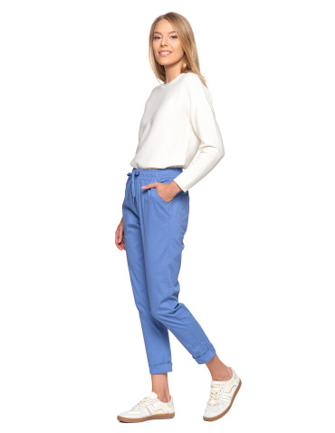 Spodnie - Spodnie damskie jogger w stylu casual z bawełny NIEBIESKI - produkt 2