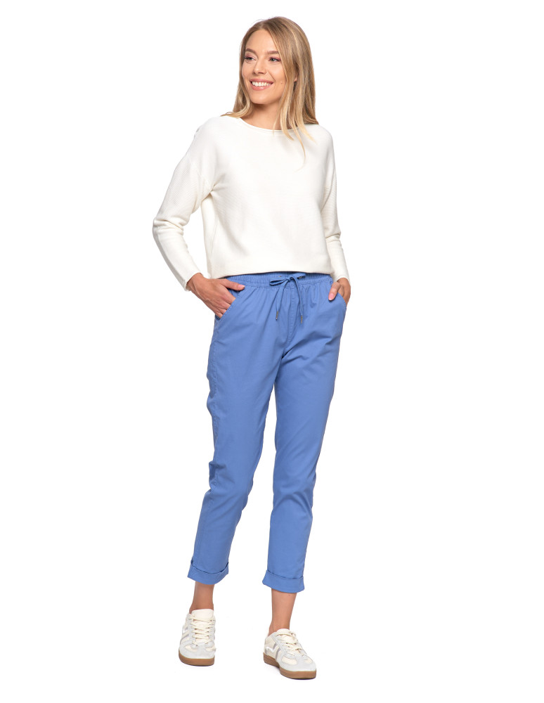 Spodnie - Spodnie damskie jogger w stylu casual z bawełny NIEBIESKI - produkt moraj.pl 4