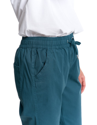 Spodnie - Spodnie damskie jogger w stylu casual z bawełny ZIELONY - produkt 4