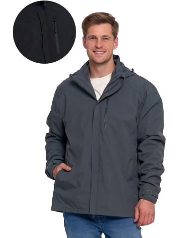 Męska kurtka wodoodporna z odpinanym polarem i kapturem 3w1