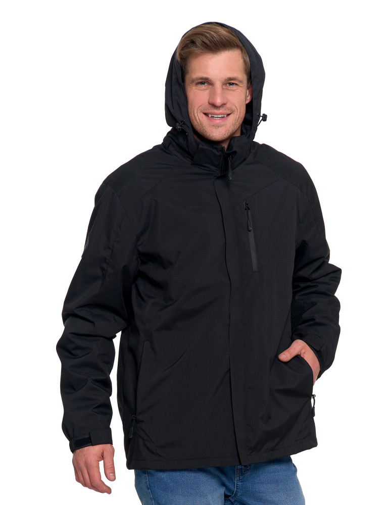 Odzież wierzchnia - Męska kurtka wodoodporna z odpinanym polarem i kapturem 3w1 CZARNY - produkt moraj.pl 14