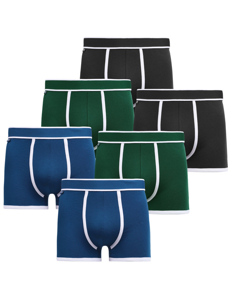 Wielopaki - Bokserki męskie bawełniane dopasowane 6-pak WIELOKOLOROWY - produkt moraj.pl 1