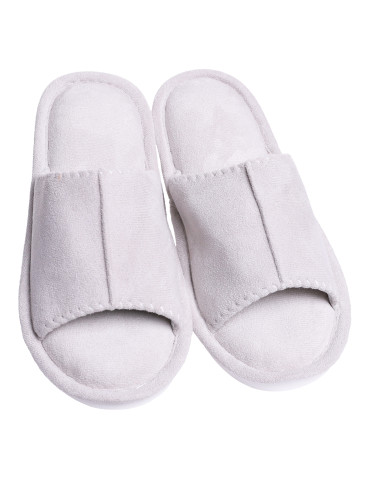 Kapcie i bambosze - Kapcie domowe damskie wsuwane SZARY - produkt 1