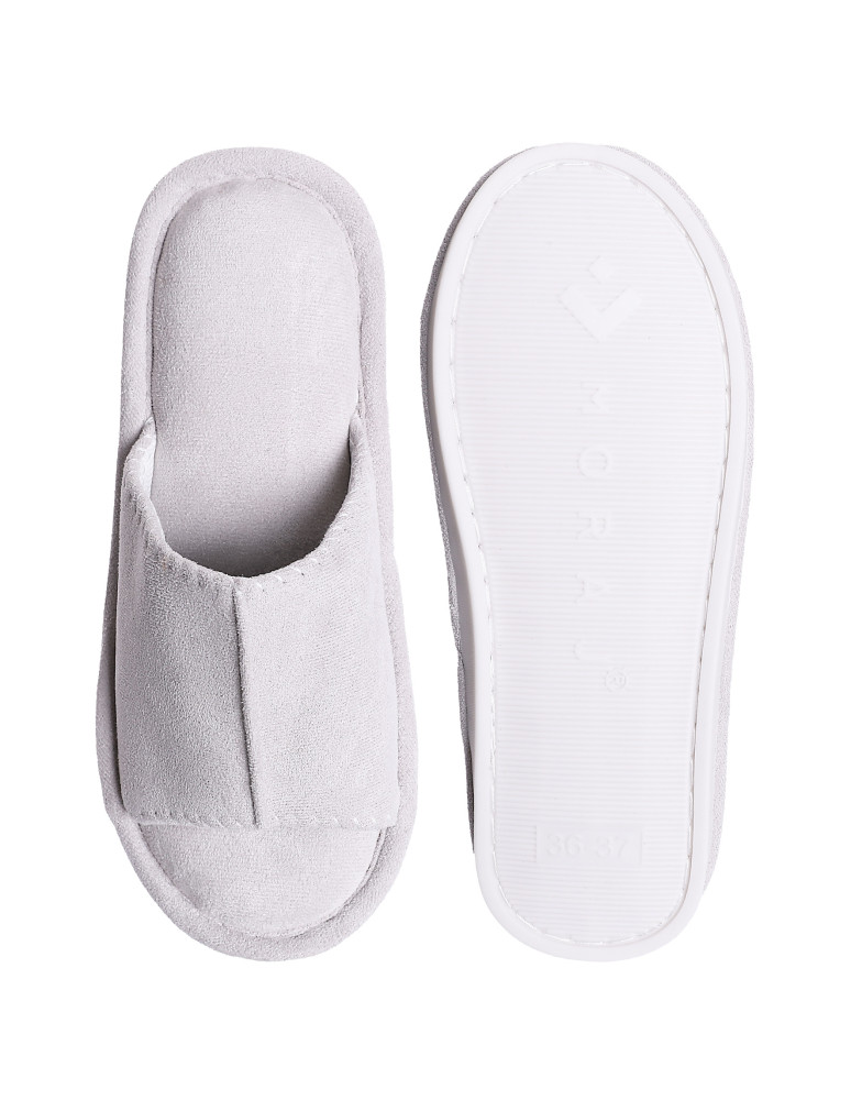 Kapcie i bambosze - Kapcie domowe damskie wsuwane SZARY  - produkt moraj.pl 2