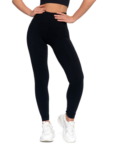 Legginsy - Legginsy damskie ocieplane z wysokim stanem i szerokim pasem CZARNY - produkt 5