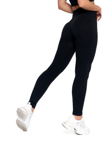 Legginsy - Legginsy damskie ocieplane z wysokim stanem i szerokim pasem CZARNY - produkt 6