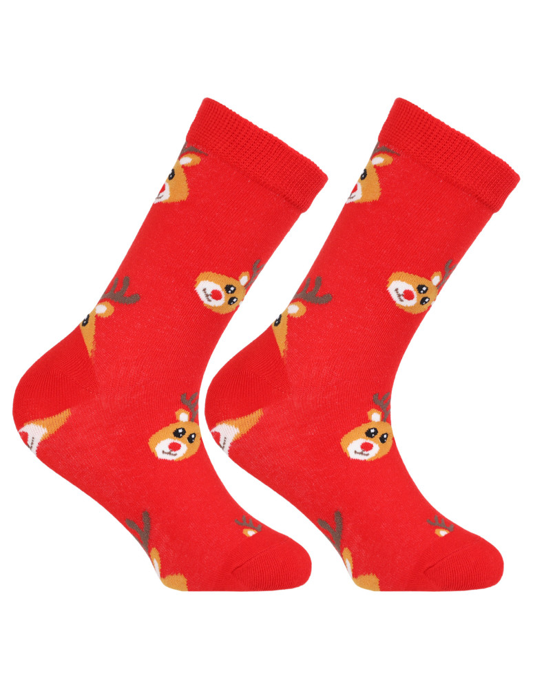Długie - Świąteczne skarpetki dziecięce reniferowe szaleństwo 2-pak WIELOKOLOROWY  - produkt moraj.pl 2