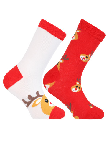 Długie - Świąteczne skarpetki dziecięce reniferowe szaleństwo 2-pak WIELOKOLOROWY - produkt 6