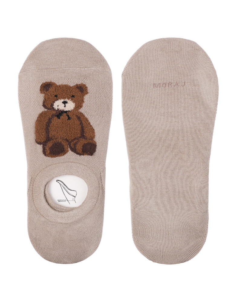 Niskie stopki - Skarpety damskie stopki niskie z pluszowym misiem 3-pak WIELOKOLOROWY  - produkt moraj.pl 3